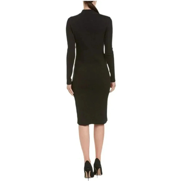 {Catherine Malandrino} Ribbed Crew Neck Long Sleeve Kristiana Dress - Picture 3 of 9
